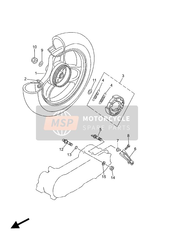 Yamaha CS50M JOG-R 2003 Ruota posteriore per un 2003 Yamaha CS50M JOG-R